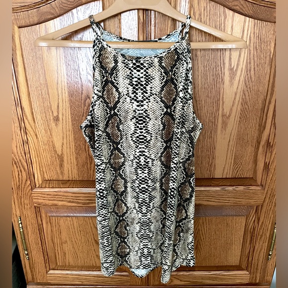 Snake Print Halter Collar Camisole Tank Top - Picture 7 of 8